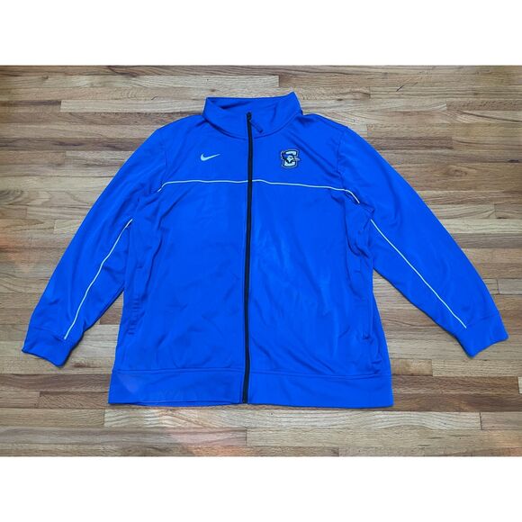 Nike Dri-Fit Men's Jacket Track Basketball Creighton Bluejays Full Zip 2XL Blue